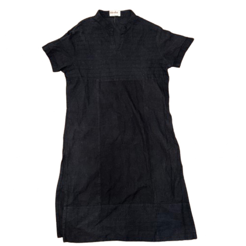 FABINDIA Small Black Short Sleeved Tunic Shirt top Womens Kurta